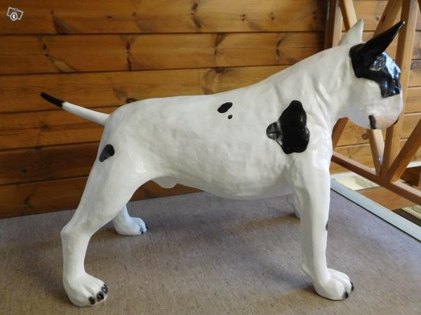 Bullterrieri patsas, koirapatsas, kuvattu sivusta