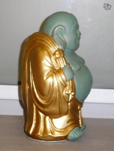 Buddha patsas, antiikin vihreä kulta, sisustukseen