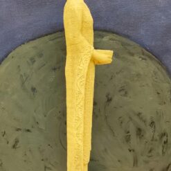 Seisova Buddha kulholla betonista, vaalea buddhapatsas sisä- ja ulkokäyttöön 3