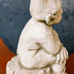 mietteliäs pihatonttu betoninen puutarhakoriste ulos 3